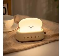 EHOTER Veilleuse Pour Enfant Lampe De Chevet En Silicone Toast LED Veilleuse Enfant Rechargeable Avec Fonction Minuterie Cadeau Anniversaire De Noel Pour Garcon Bebe Et Fille (Jaune)