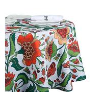 EHouseHome Nappe imperméable Anti-déversement pour extérieur et intérieur, en Tissu à Motif Floral Vintage, décoration de dîner (152,4 cm, Ronde, sans Fermeture éclair ni Trou)