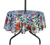 EHouseHome Nappe Ronde de 152,4 cm d'extérieur et d'intérieur avec Trou de Parasol et Fermeture éclair, Nappe imperméable à Fermeture éclair pour Table de Patio, Printemps/été, pour Table Circulaire
