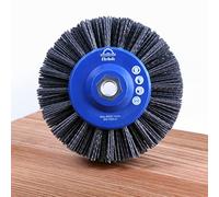 EHRHOLZ® Brosse de Ponçage Pour Meuleuse d'Angle 140 mm | Ronde de Structuration | Qualité Professionnelle Pour Bois et Métal (80 Particules Abrasives, Nylon)