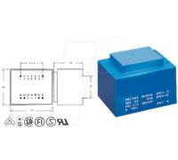 EI 54/18,8 112 - Transformateur pour circuits imprimés 16 VA 12 VAC (1x)