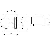 EI 54/18,8 115 - Transformateur 16 VA, 15 V, 1 066 mA