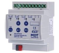 EIB, KNX, actionneur universel 4 fois, 4SU MDRC, 16A, 230VAC, 100µF, 15ECG AKU-0416.03 | MDT | AKU-0416.03 | Actionneur de commutation