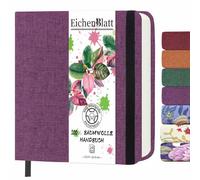 Eichenblatt Carnet de croquis aquarelle carré, 100% coton, 300 g/m², sans acide, bloc aquarelle pour artistes, adultes, étudiants, 12,5 x 12,5 cm (Plumes bleues)