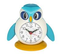 Eichmüller Réveil analogique pour Enfant Motif Chouette Bleu Réveil avec Alarme Snooze et lumière