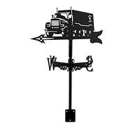 EICOFF Girouette décorative, girouette dans Le Jardin extérieur Camion girouette Acier Inoxydable Noir indicateur de Direction du Vent Peinture en aérosol abris extérieurs Fer Cour Toit granges déc