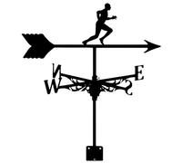 EICOFF Run Silhouette Girouette Toit Installer Girouette Noir Peinture en aérosol Indicateur de Direction du Vent en métal pour Grange Gazebo Extérieur Jardin Cour Ferme Garage Décorer