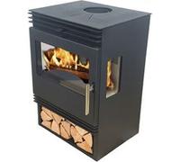 Eider Biomasa Poêle à bois - 6,8 kW - modèle Pisano Ventilée - jusqu'à 152 m³ - H.83 x l.56 x P.50 cm G