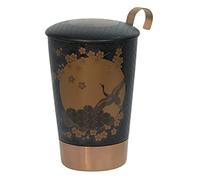 Eigenart Tasse à thé Komorebi avec passoire et couvercle - Anthracite - Dans un coffret cadeau