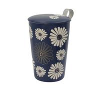 Eigenart Teaeve Amami 80062 Gobelet à double paroi en porcelaine avec couvercle et passoire en acier inoxydable, sans BPA, 350 ml