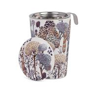 Eigenart Teaeve Patagonia Tasse à thé isolante à double paroi en porcelaine avec passoire en acier inoxydable et couvercle 350 ml 9,5 x 15,5 cm