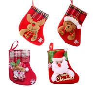 EIHI 4 Pcs Chaussette Botte de Noël décorative personnalisée avec prénom pour cheminée Modèle Renne Personnalisé en France