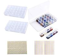 Eiito Boîtes de Rangement Pour Peinture Diamantée Paquets de 2 (28 grilles), Amovible en Plastique Transparent Organiseur, Bricolage Boîte de Broderie,Diamant Accessoires