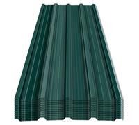 Eikuavons, 12 plaques de tôle profilée en forme de trapèze, dimensions 129 x 46 cm, tôle d'acier galvanisée, profil ondulé de couleur verte, plaques pour toitures, abris de voiture, maisons de jardin
