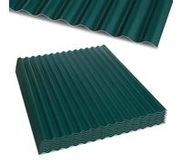 Eikuavons ASA : 8 panneaux ondulés en résine ASA, couleur vert foncé, dimensions 117 x 93 cm. Plaques de toiture de 1,5 mm, résistantes aux intempéries, idéales pour abri de voiture, serre, maison de 