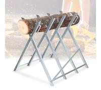 Eikuavons Chevalet en Bois avec Cadre de Scie Galvanisé Pliable, Support pour Chaîne à Scie, Support de Scie jusqu'à 150 kg de Capacité de Charge, Convient pour les Ateliers de Scierie