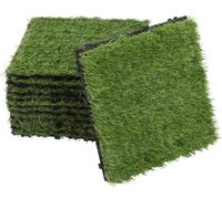 Eikuavons : Dalles de gazon synthétique clipsables, 30x30 cm, 77 pièces (7 m²) – Dalles pour terrasses et balcons avec système de drainage, aspect réaliste et montage facile, pour intérieur et extérie