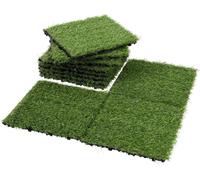 Eikuavons : Dalles de gazon synthétique clipsables, 30x30 cm, 99 pièces (9 m²) – Dalles pour terrasses et balcons avec système de drainage, aspect réaliste et montage facile, pour intérieur et extérie