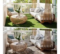 Eikuavons : Dalles de gazon synthétique clipsables, 30x30 cm, lot de 22 (2 m²) – Dalles pour terrasses et balcons avec système de drainage, aspect réaliste et montage facile, pour intérieur et extérie