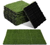 Eikuavons : Dalles de gazon synthétique clipsables, 30x30 cm, lot de 88 (8 m²) – Dalles pour terrasses et balcons avec système de drainage, aspect réaliste et montage facile, pour intérieur et extérie