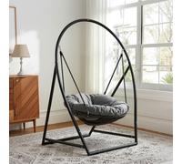 Eikuavons : Fauteuil suspendu avec structure et coussin, capacité de 150 kg. Fauteuil suspendu à hauteur réglable, idéal pour l'intérieur et l'extérieur. Balancière suspendue en forme de panier, grand