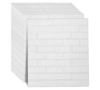 Eikuavons, lot de 30 stickers muraux 3D autocollants en mousse PE blanche, 77 x 70 cm, pour le salon, la chambre, la cuisine et la salle de bains
