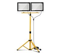 Eikuavons Projecteur de chantier LED avec trépied, 2x200W 16000LM Projecteur de travail 6500K blanc froid, lampe de chantier avec câble de 3m et prise, réglable en hauteur, pour chantier, atelier ou