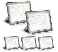 Eikuavons, projecteurs LED extérieurs de 50W, éclairage LED étanche IP65 en aluminium pour l'extérieur et l'industrie, lumière blanche froide 6000K, lot de 5
