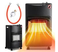 Eikuavons : Radiateur de gaz mobile, 4,2 kW, pliable, infrarouge, pour gaz propane/butane, allumage piézoélectrique, 5 roulettes, fabriqué en Allemagne