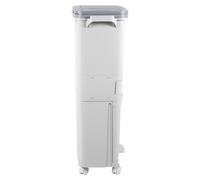 Eikuavons, séparateur de déchets mobile pour la cuisine, 42 litres, 3 compartiments, avec bac supérieur double, bac inférieur séparé, 2 couvercles à pression, pédale et roulettes, blanc