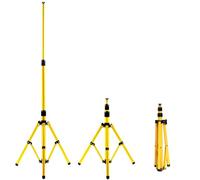 Eikuavons Trépied télescopique pour projecteur de chantier, lampe de travail, hauteur réglable jusqu'à 1,60 m, trépied en acier, lampe de travail, pièce de support pour 1 spot (support individuel)
