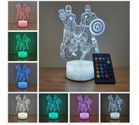 eilleuses 3d lampe - Vantory - illusion avengers marvel comics iron man spider-man led jouets pour enfants cadeaux de no&euml l la
