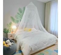 Eimilaly Ciel de lit Moustiquaire, baldaquin de lit pour décoration de Chambre de Fille - baldaquin Suspendu de Protection Contre Les Insectes pour Adultes, bébés, Camping en Plein air, White