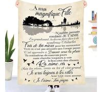 EIMOPE Couverture Plaid Personnalisée Cadeau Papa pour à ma Fille Doux Chaud dhiver Couverture Message Lettre en Idée Cadeau Noël Cadeaux d'anniversaire