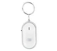 EIMSOAH Localisateur de Clés, Dispositif Anti-Perte avec Sifflet, Commande Vocale et Lumière LED, pour Portefeuille, Voiture, Sac pour Animaux de Compagnie, Valise (Blanc)