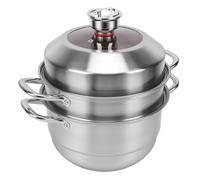 EIMSOAH Marmite à Vapeur à 3 Couches, Cuiseur Vapeur Compatible avec Cuisinière à Induction en Acier Inoxydable avec Minuterie, Conception à 3 Niveaux de Grande capacité pour les Repas