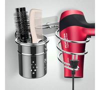 EINFAGOOD Sèche-Cheveux Titulaire avec des tampons adhésifs Magiques, Rangement Organisateur de Salle de Bain Tasse cylindrique pour Compteur(4. Support pour sèche-Cheveux)