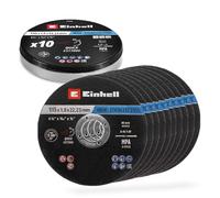 Einhell 10 disques à tronçonner fins, inox, Ø 115 x 1 mm | Coupe de précision | travail du métal | alésage de 22,23 mm | certifié MPA | modèle plat | boîte incluse