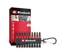 Einhell Jeu d'embouts Karabiner Impact 118633 – 10 pièces 1/4 (6,3 mm) PH/PZ/hex/TX