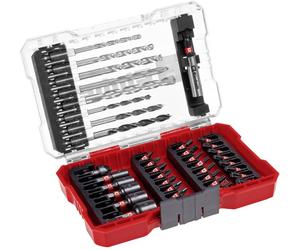Einhell 108759 39 pièces Assortiment de forets et dembouts métal, Pierre, Béton, bois, Brique 4 mm, 5 mm, 6 mm, 8 mm