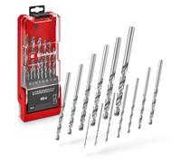 Einhell 13 pièces jeu de forets métal HSS-G, Ø 1,5-6,5 mm | Acier HSS 4241 | finition rectifiée | pointe Split Point à 135° | spirale type N fraisée | queue cylindrique | coffret inclus