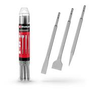 Einhell Kit burins SDS-Plus 3 pièces 250 mm – pointe, plat 20 mm & pelle 40 mm