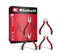 Einhell Jeu de pinces 370532 – 4 pièces (coupante, universelle, courbée, ronde) Acier CrV trempé