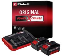 Einhell 4512112 Power X-Change PXC-Starter-Kit 2x 4,0Ah & Twincharger Kit Batterie pour outil et chargeur 18 V 4 Ah Li-Ion