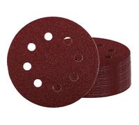 Einhell 50 disques abrasifs, Ø 125 mm, P40 | Oxyde d'aluminium | liant résine synthétique | dos auto-agrippant | 8 trous | alésage 10 mm | bois/métal