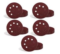 Einhell 50 disques abrasifs, Ø 125 mm | Différents grains | oxyde d'aluminium | liant résine synthétique | dos auto-agrippant | 8 trous | alésage 10 mm