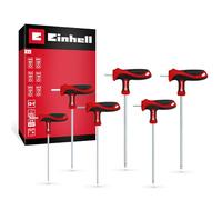 Einhell 6 pièces jeu de tournevis à poignée en T | Tête sphérique | lame à 90° | acier CrV | vis à six pans creux | montage de machines et de véhicules
