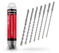 Forets à béton - EINHELL - Original Set 7 forets SDS Plus 210 mm - Acier 40Cr - Carbure tungstène 4 tranchants - 2x6/2x8/10/12/14 mm