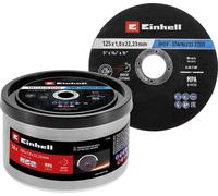 Original Einhell Disques à tronçonner pour le métal, 50 pièces, Ø 125 mm en boîte (tronçonnage rapide, travail du métal, coupe légère, certifiés MPA, indépendamment de la marque)
