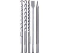Einhell Accessoires pour marteaux perforateurs 5 Jeu de burins de perçage SDS-Max